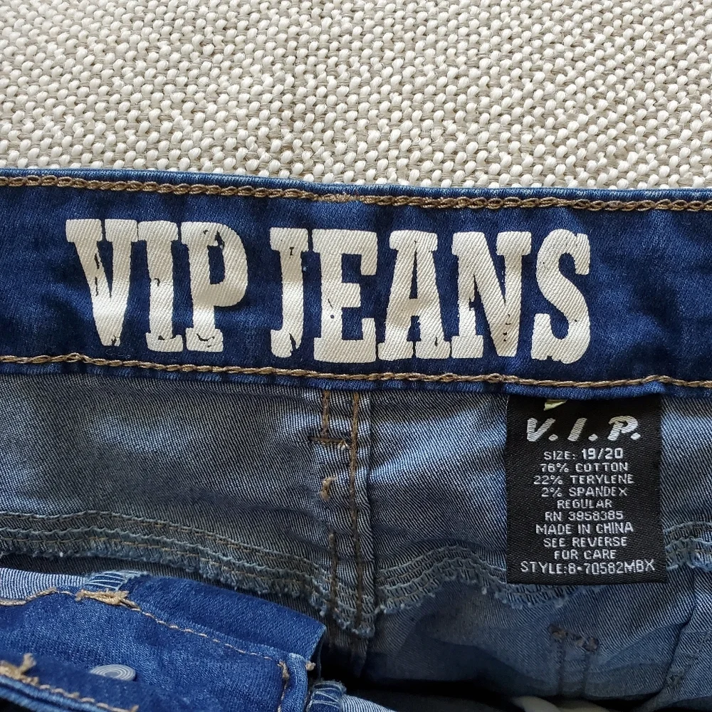 VIP Blue Denim Jean Shorts.  Size 19/20 - Picture 3 of 4